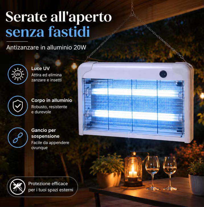Lampe Anti-Moustiques Électrique 20W à 4 € – Piège à Insectes UV pour Maison, Jardin et Restaurant